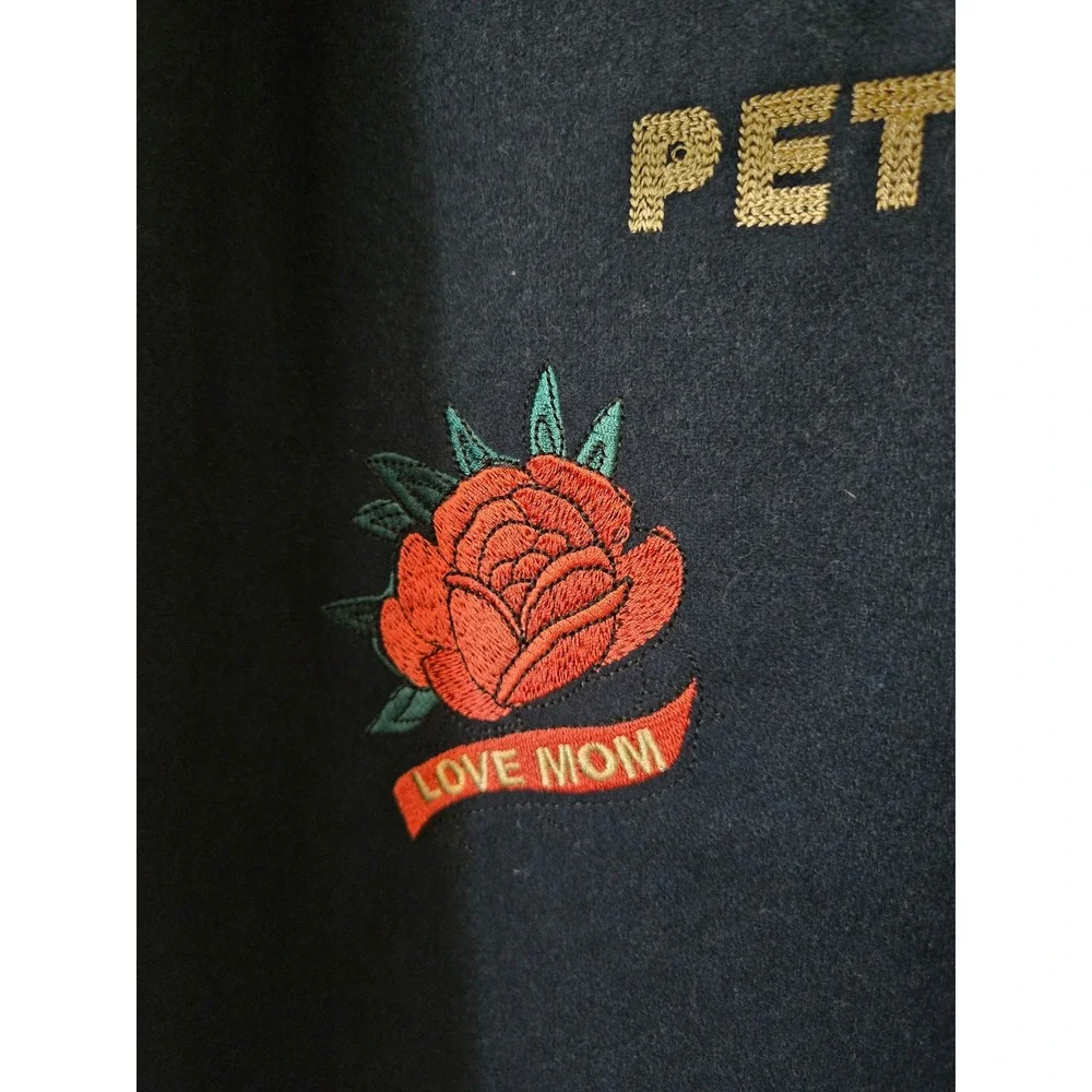 Ouigi Theodore Sun + Stone Embroidered Wool Tiger Shirt Jacket Mens S Shacket